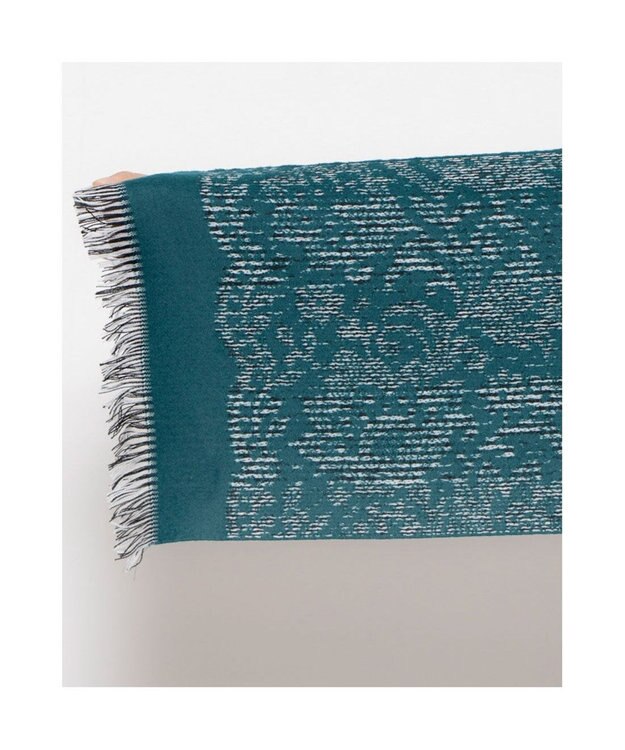 UNBILLION カシュネ cache nez / レース柄グレンチェックマフラー グリーン