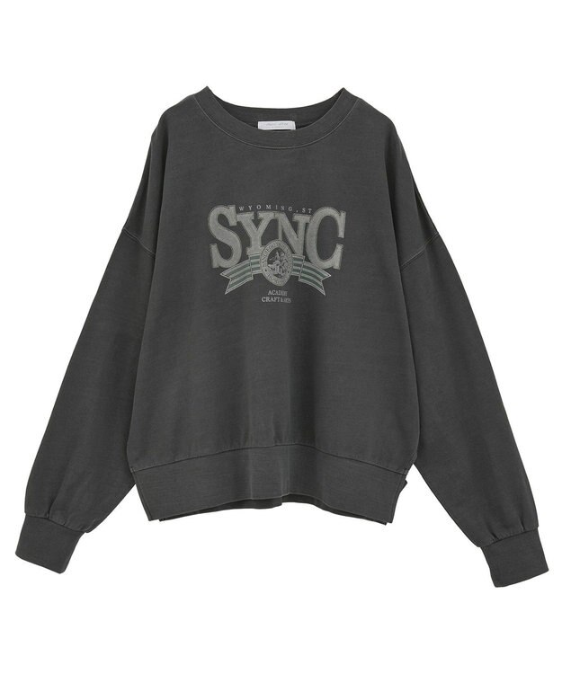 Green Parks アソートカレッジロゴ裏毛プルオーバー Charcoal Gray