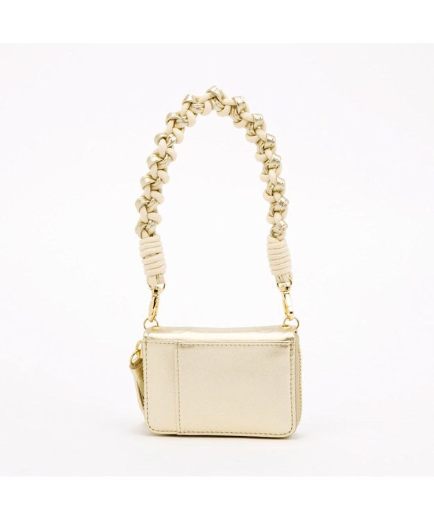 UNBILLION ペルケ perche / ドット型押し・ジャバラチャームウォレットショルダー ゴールド