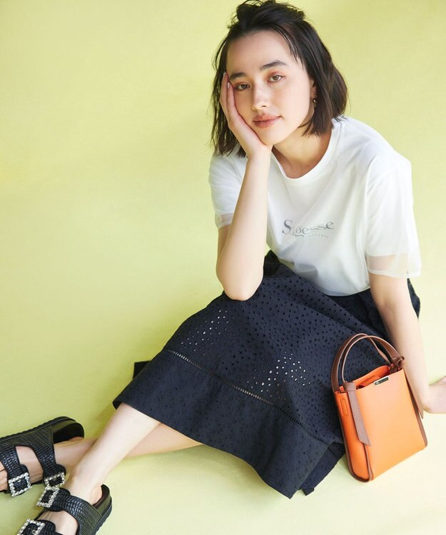 組曲 チュールロゴ Ｔシャツ アイボリー系