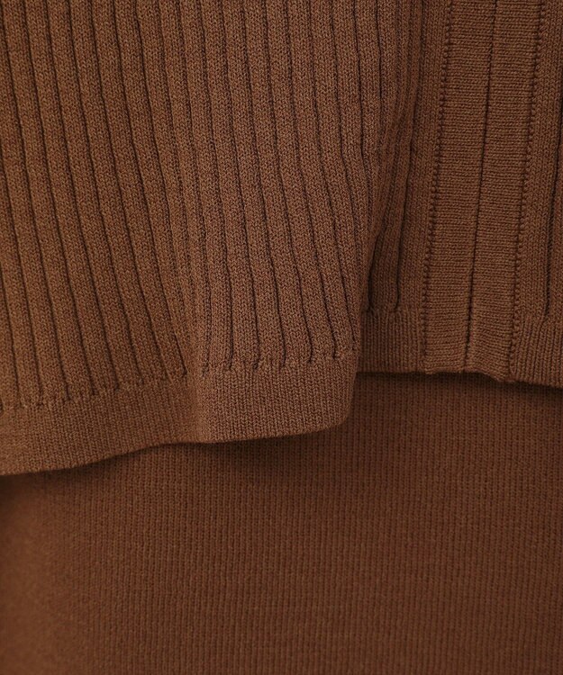 YECCA VECCA 【2点SET】キャミセット襟付きZIPカーディガン Camel