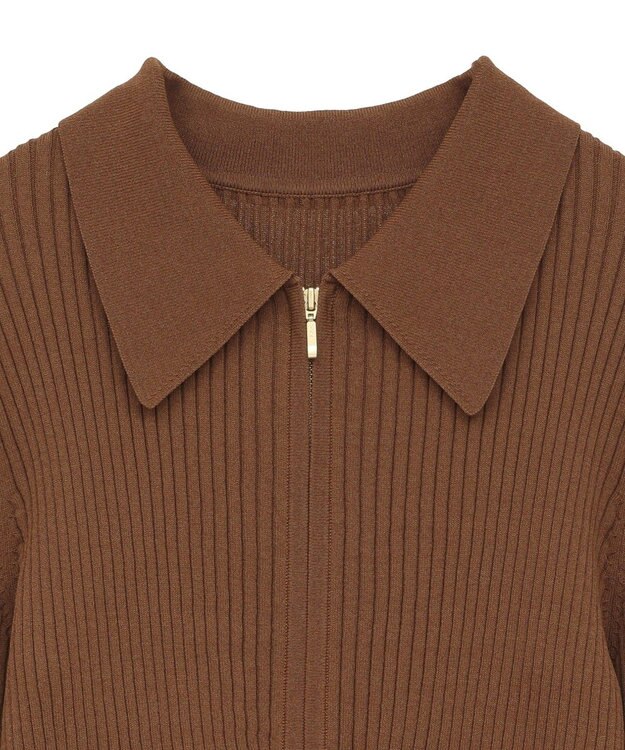 YECCA VECCA 【2点SET】キャミセット襟付きZIPカーディガン Camel