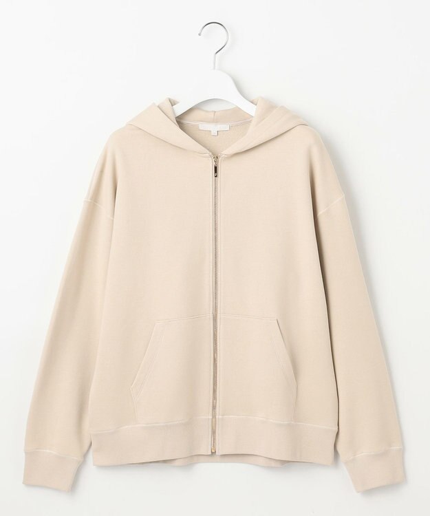 自由区 L クリアループバックジップ パーカー ベージュ