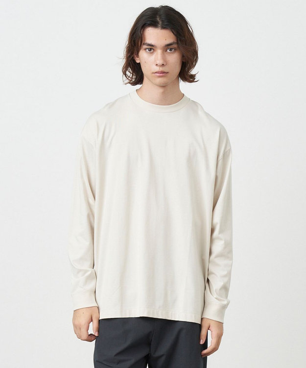 ATON 48/2 NATURAL DYE COTTON | オーバーサイズ L/S Tシャツ - UNISEX WARM WHITE