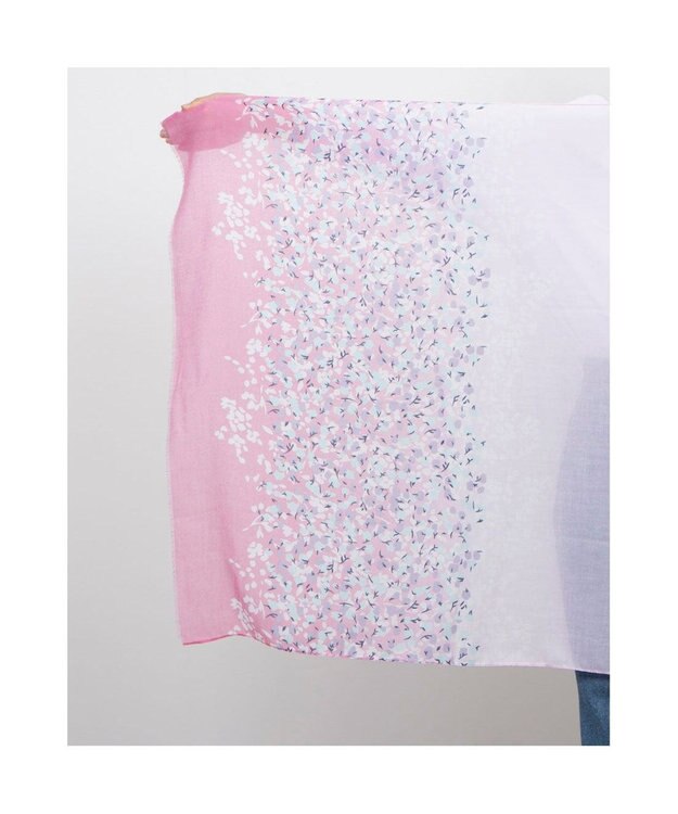 UNBILLION カシュネ cache nez / フラワーボーダー柄プリントストール ピンク