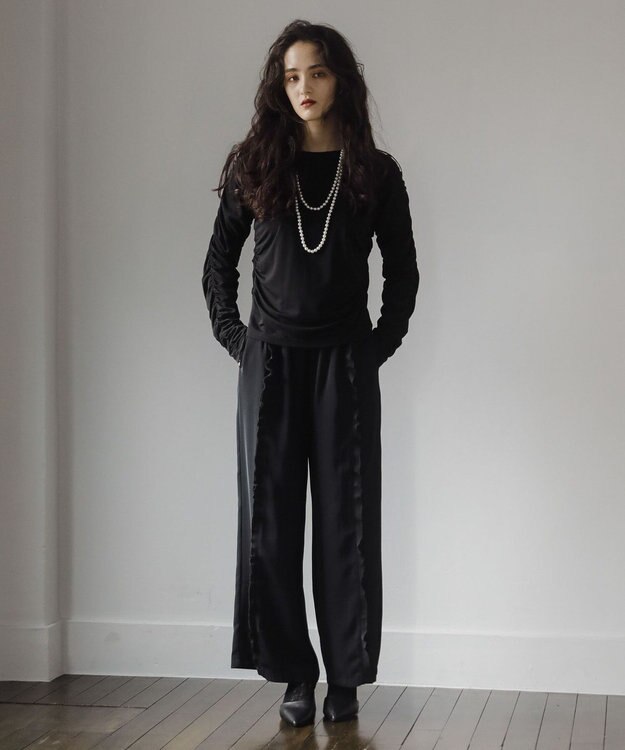 Green Parks ■ＥＳＣＡＲ　シャーリングギャザープルオーバー Black