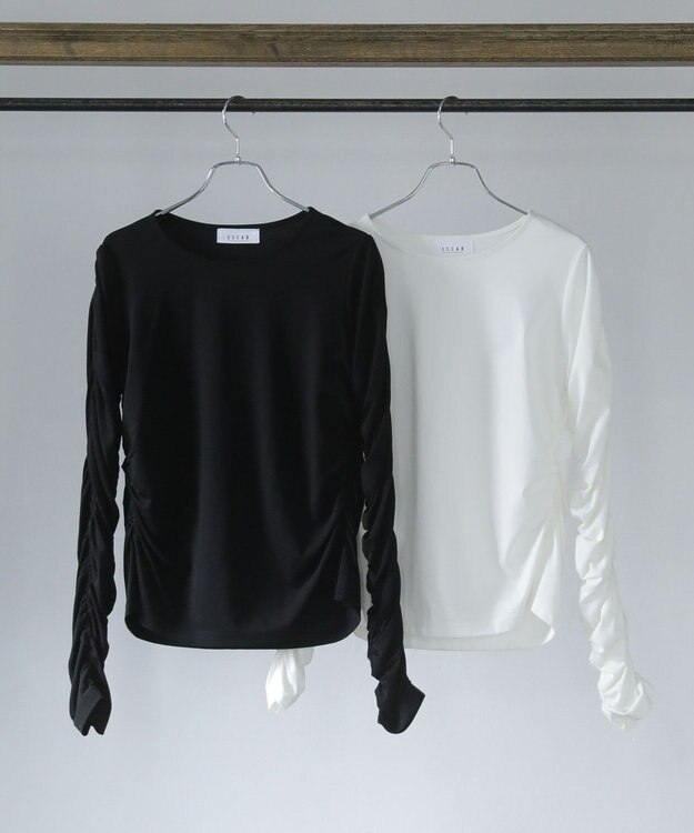 Green Parks ■ＥＳＣＡＲ　シャーリングギャザープルオーバー Black