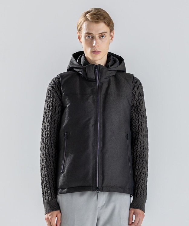 JOSEPH HOMME 【新素材】ライトラスターシャンブレー　ダウンベスト カーキ系