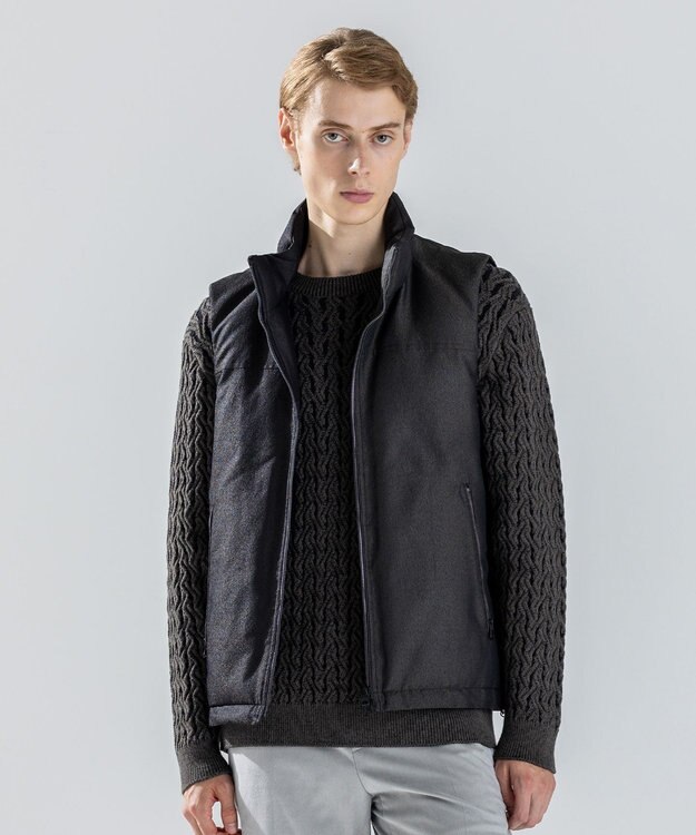 JOSEPH HOMME 【新素材】ライトラスターシャンブレー　ダウンベスト カーキ系