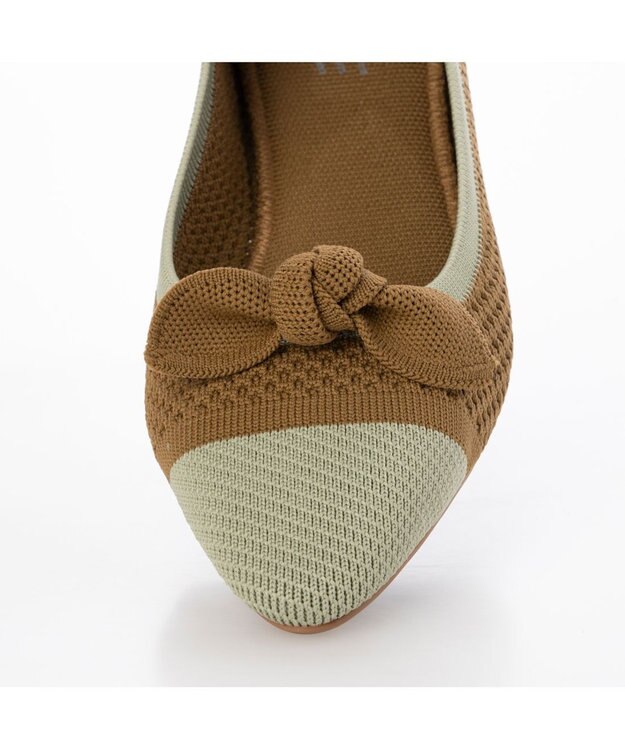 ing <ing>【サステナブル】２WAYポインテッドトゥニットパンプス ベージュコンビ