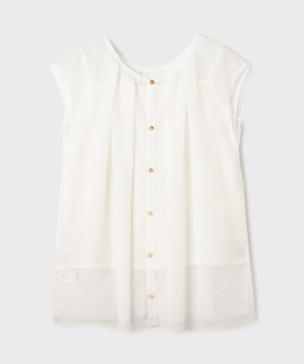 GRACE CONTINENTAL チュールタックノースリーブ ホワイト