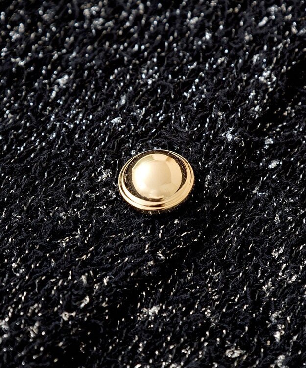 Green Parks ツィード風金釦ニットベスト Black