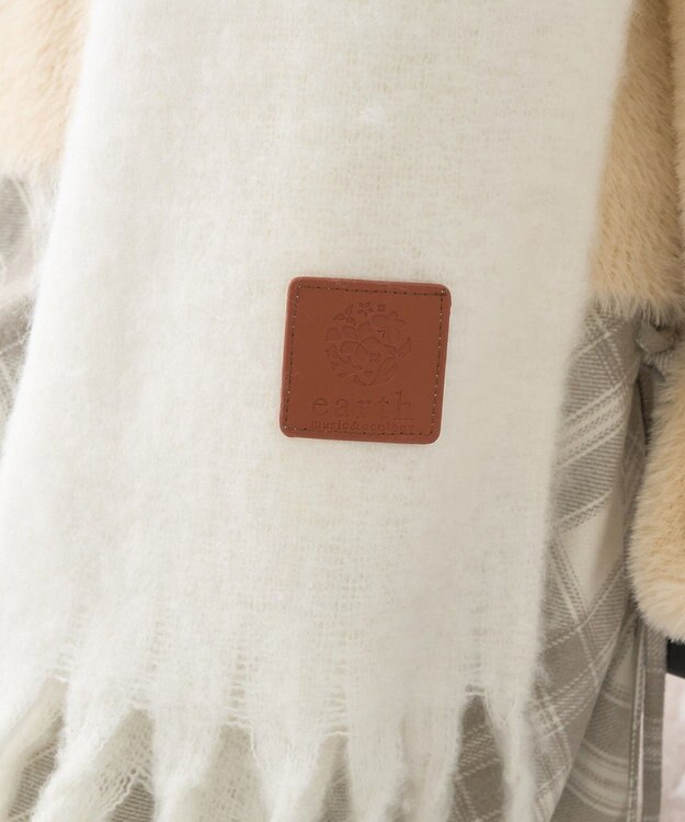 earth music&ecology ワンポイントビッグマフラー Light Brown