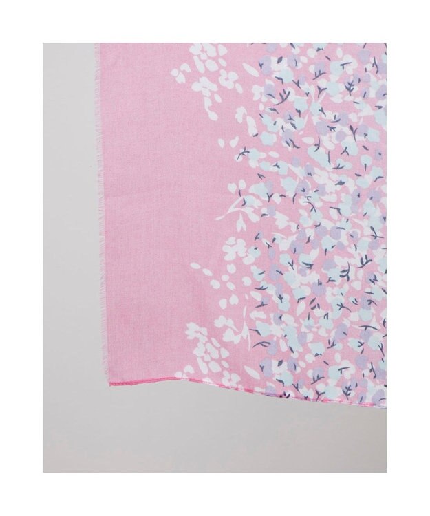 UNBILLION カシュネ cache nez / フラワーボーダー柄プリントストール ピンク