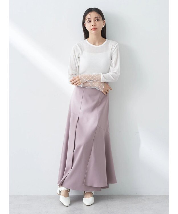 earth music&ecology チュールビジュープルオーバー Ivory