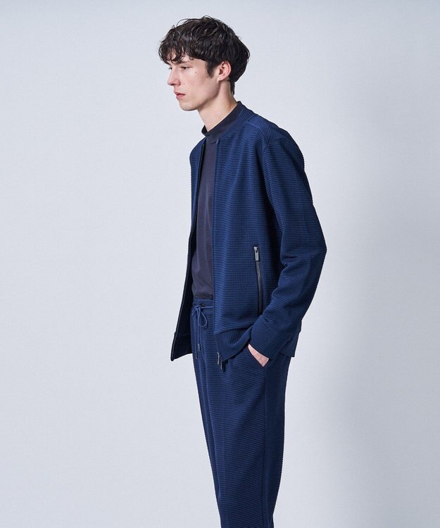 JOSEPH HOMME 【LEON 掲載】＜オリジナル素材＞ ライトタックジャージー ジップアップブルゾン ネイビー系