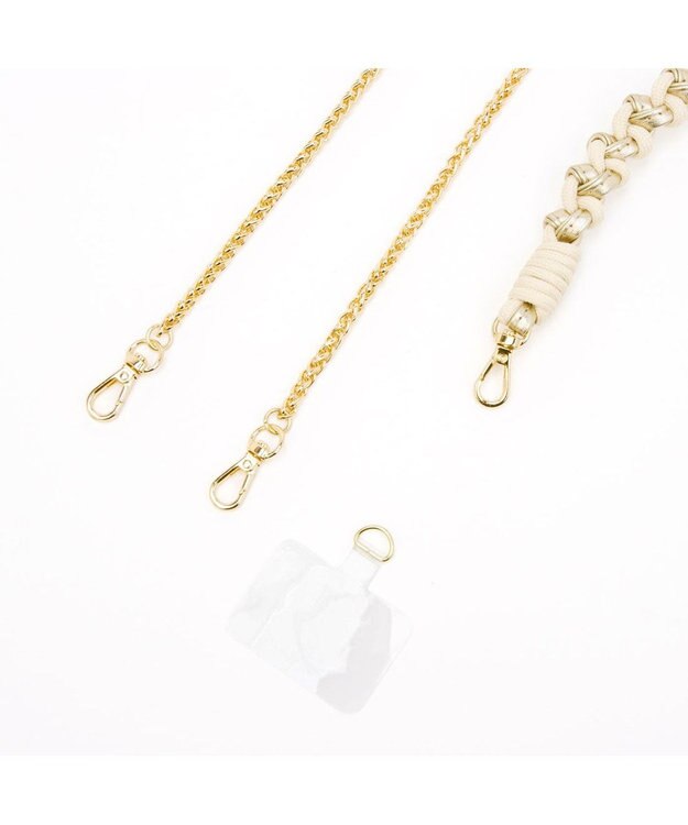 UNBILLION ペルケ perche / ドット型押し・ジャバラチャームウォレットショルダー ゴールド