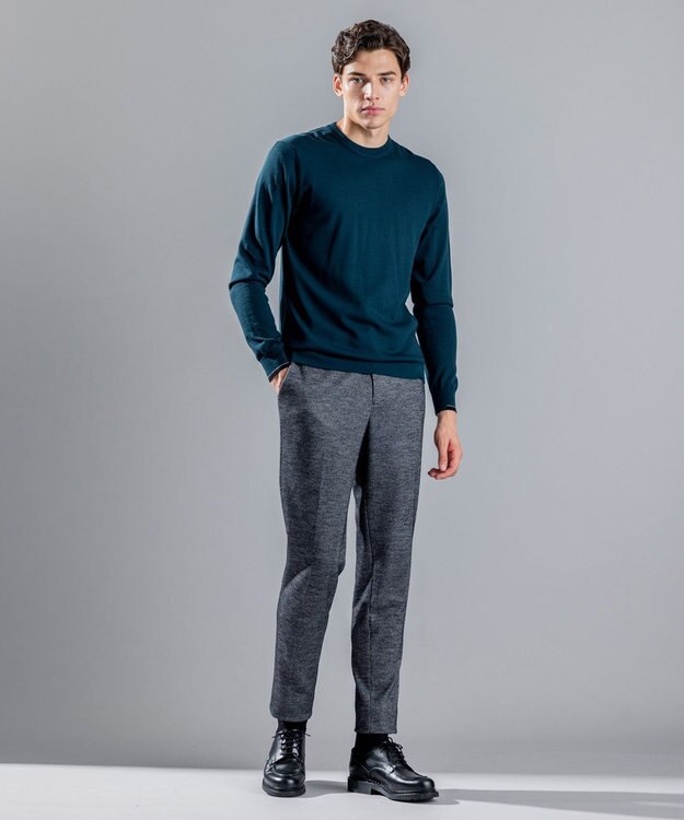 JOSEPH HOMME エッセンシャルメリノ　クルーネック ピーコックグリーン系