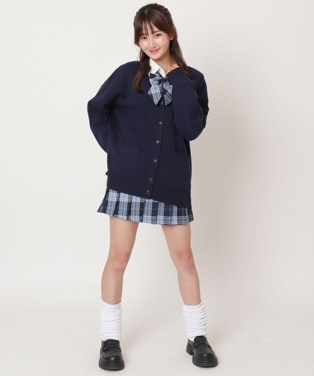 WEGO 【SCHOOLITEM】ニットカーディガン ネイビー