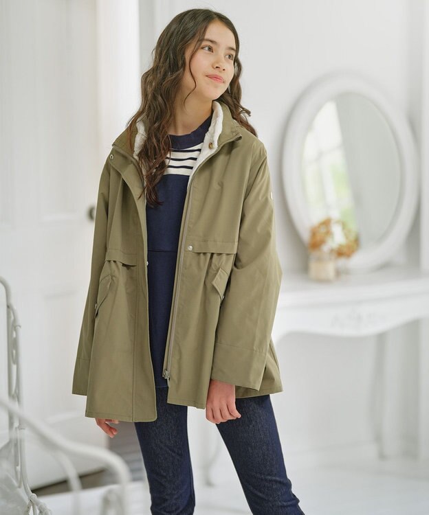 組曲 KIDS 【150-170㎝】3WAY モッズコート カーキ系