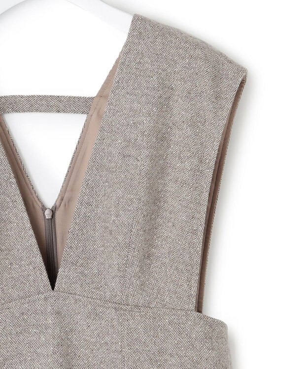 23区 シルクネップヘリンボーン オールインワン ワンピース ブラウン系