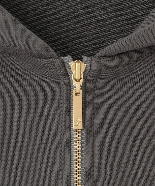 自由区 L クリアループバックジップ パーカー スレート