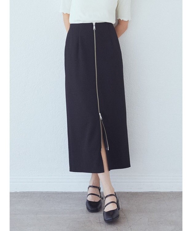 earth music&ecology Ｚｉｐスカート Black