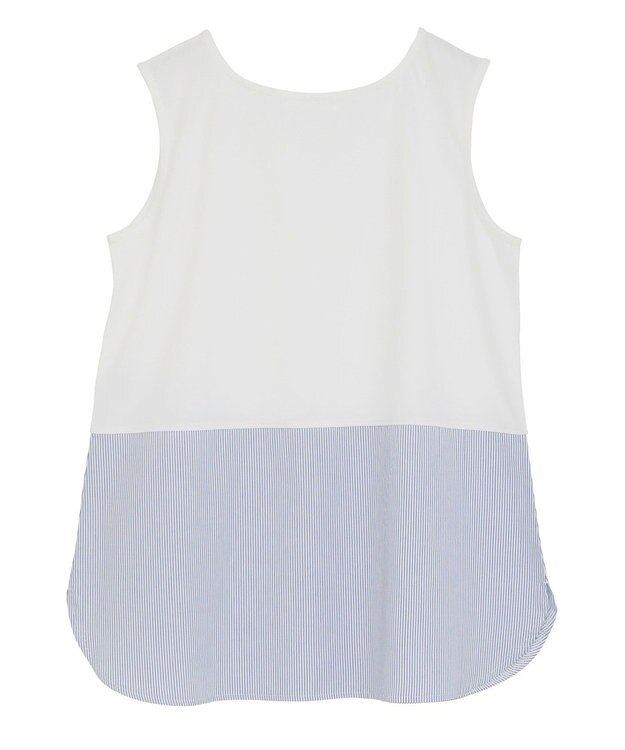 Green Parks ノースリーブドッキングホワイトインナー Stripe