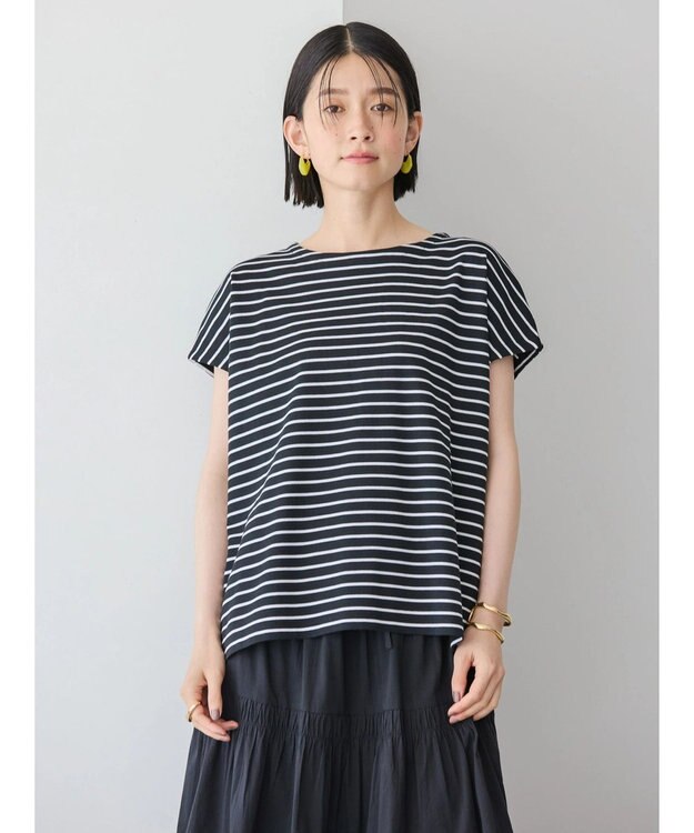 AMERICAN HOLIC バックボタンフレンチスリーブプルオーバー Border