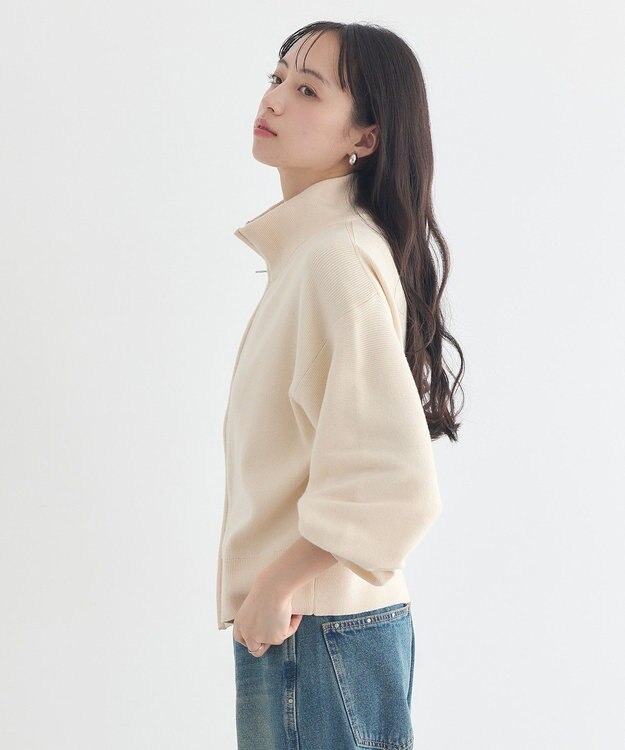 earth music&ecology ダブルジップカーディガン Ivory