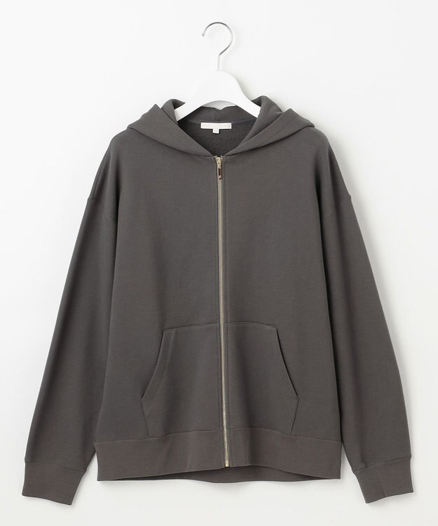 自由区 L クリアループバックジップ パーカー スレート