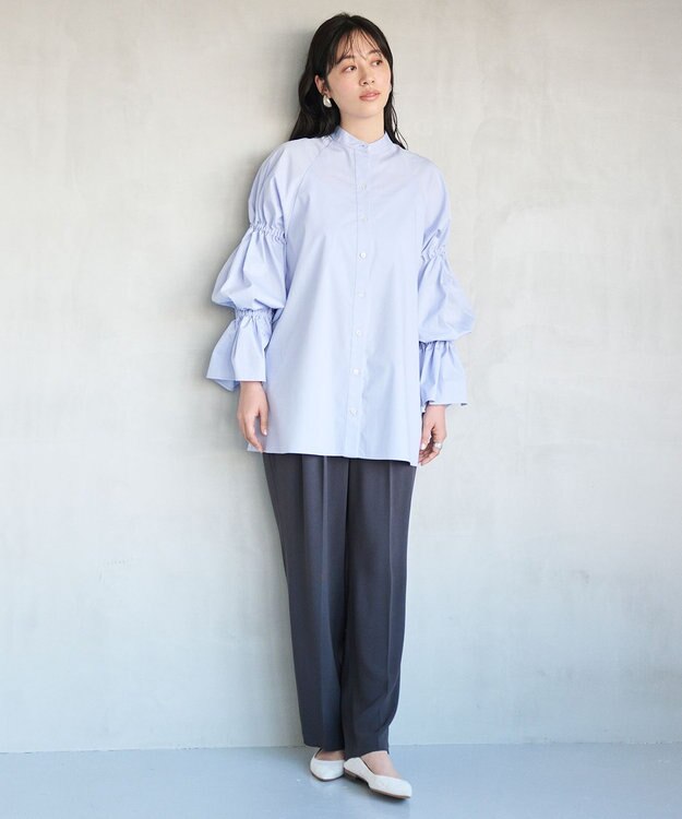 #Newans キャンディスリーブシャツ サックス