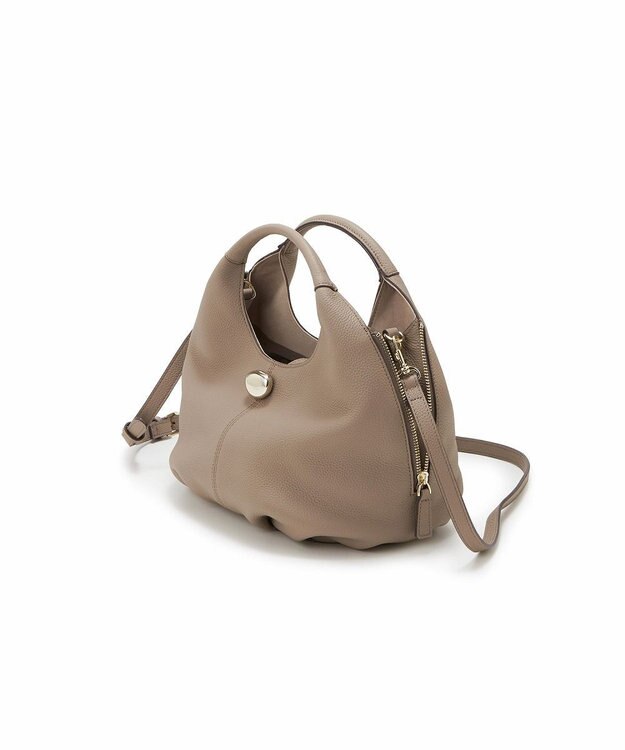 TOPKAPI 【TREASURE TOPKAPI】シュリンクレザー メタルパーツ 2WAY ショルダー バッグ グレージュ