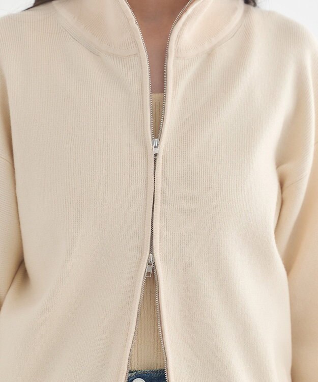 earth music&ecology ダブルジップカーディガン Ivory