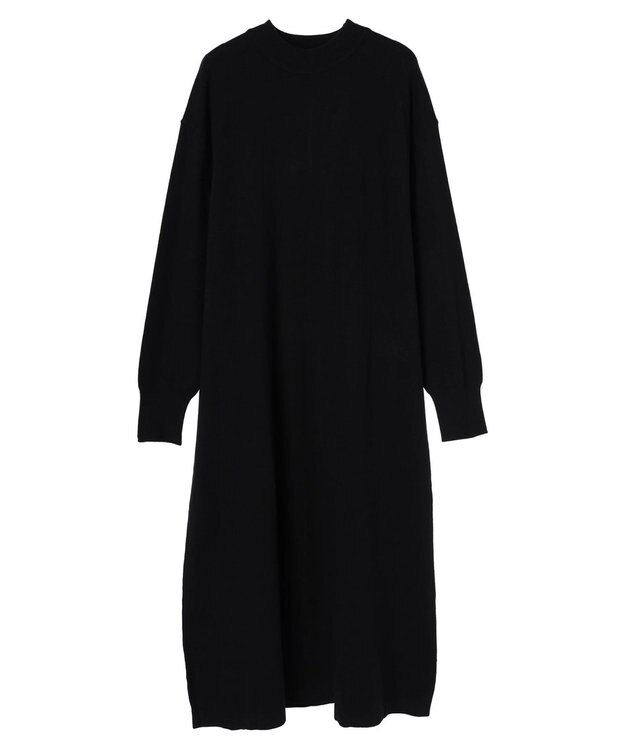 Green Parks もちやわ　ハイゲージニットワンピース Black