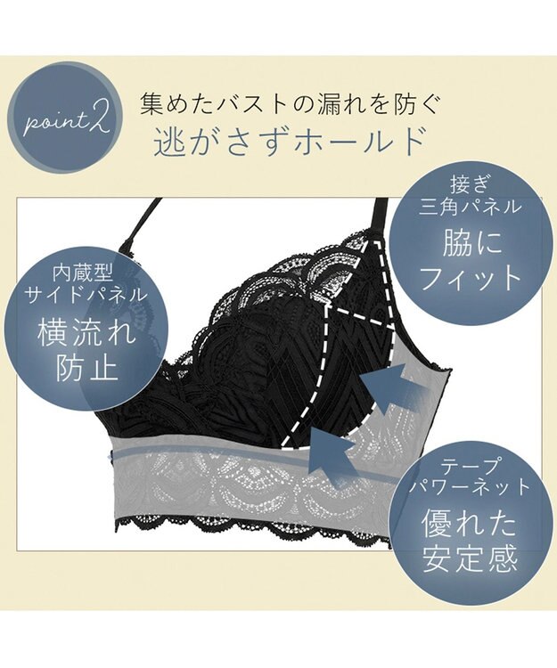 BRADELIS New York 【BRADELIS Me / ノンワイヤー】Lovely Back Bra26S1 補正下着 補整 ブラジャー 華やかなレースの見せインナー ブラック