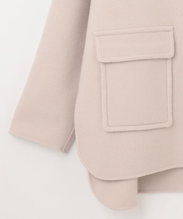 GRACE CONTINENTAL フードファーリバーポンチョ ベージュ