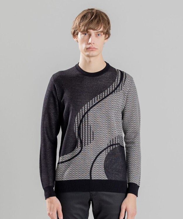 JOSEPH HOMME CRAWLING JAQUARD KNIT ブラック系5