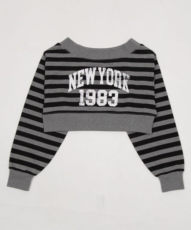 WEGO グラフィックオフショルショートスウェット 柄1