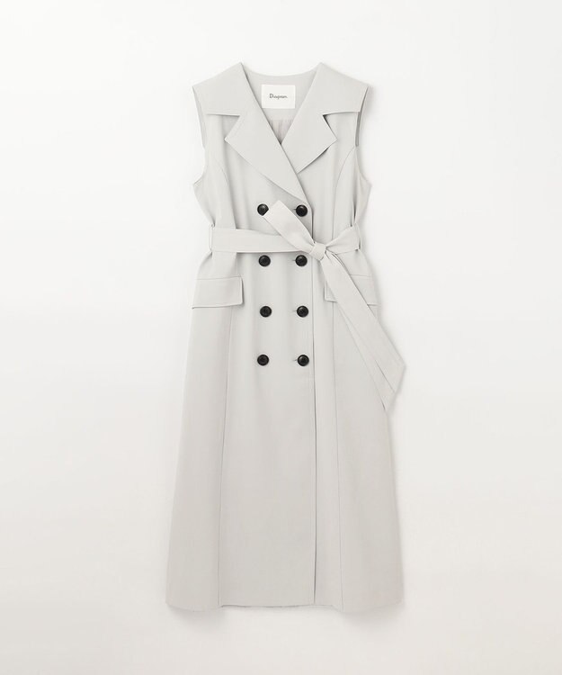 GRACE CONTINENTAL バックプリーツトレンチワンピース グレー