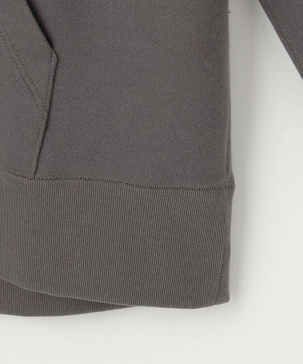 自由区 L クリアループバックジップ パーカー スレート