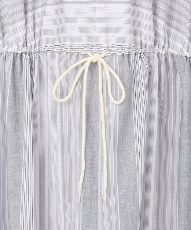 J.PRESS YORK STREET 【WOMEN】マルチストライプ シャツワンピース グレー系1