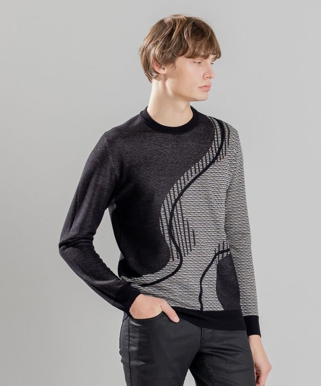 JOSEPH HOMME CRAWLING JAQUARD KNIT ブラック系5