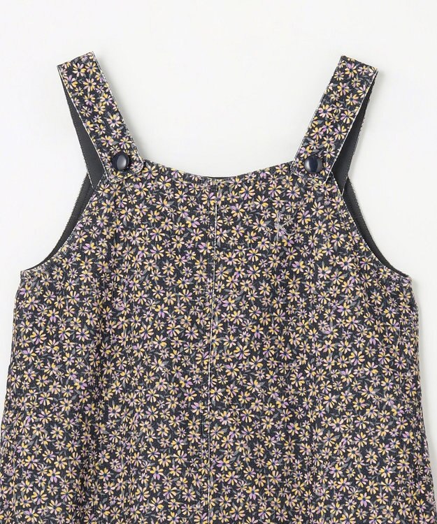 組曲 KIDS 【150-160㎝】モノトーンフラワーコーデュロイ ワンピース ブラック系5