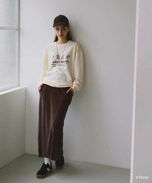 OP／FILA 【ocean pacific】ミッキー/裏毛クルースウェット【Disney/ディズニー】 アイボリー