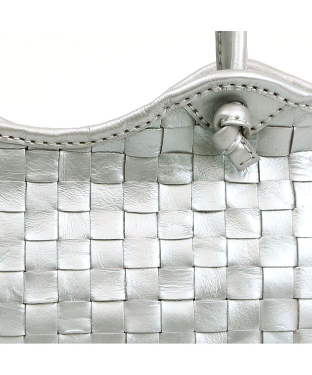 UNBILLION 【訳あり商品】 牛革レザーメッシュトートL シルバー