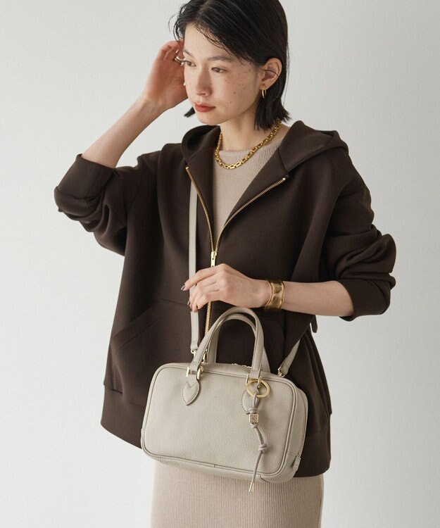 russet 【2025AW新作】シュリンクレザー2WAYミニボストンバッグ(CE-1581) GrayBeige