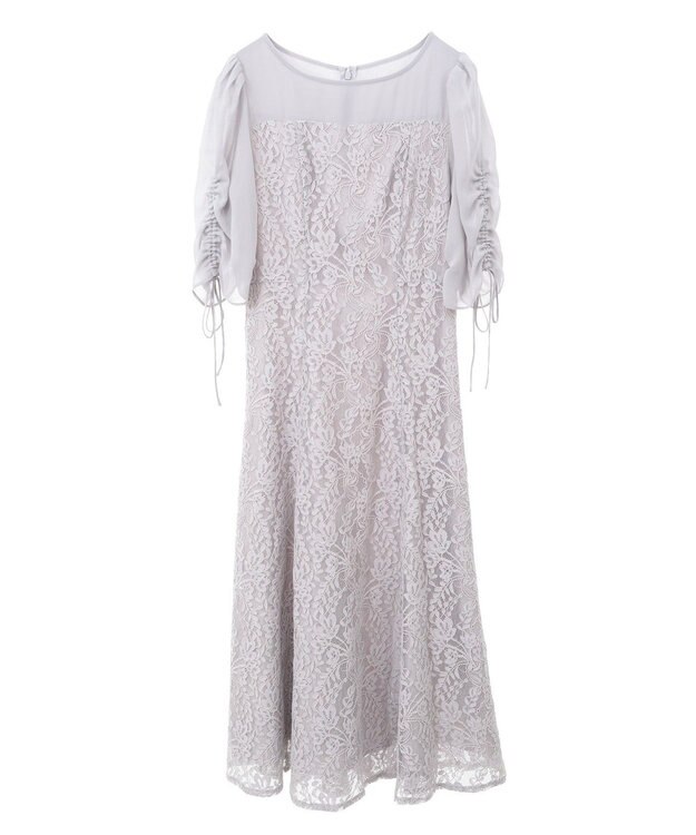 YECCA VECCA レース切替フレアドレス Gray