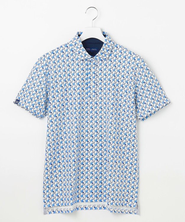 23区GOLF 【MEN】【吸水速乾/UVカット】アザミ小紋柄半袖ポロシャツ ダルブルー系5