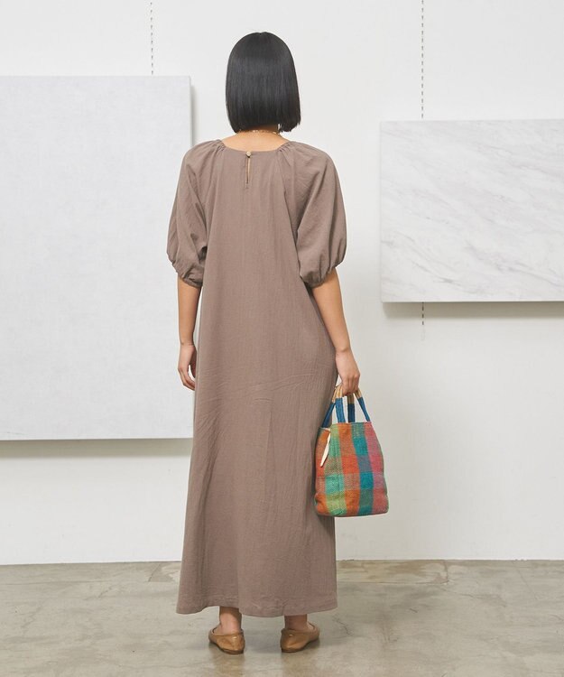 J.PRESS YORK STREET 【WOMEN】コットンワッシャーリラックス ワンピース ブラウン系